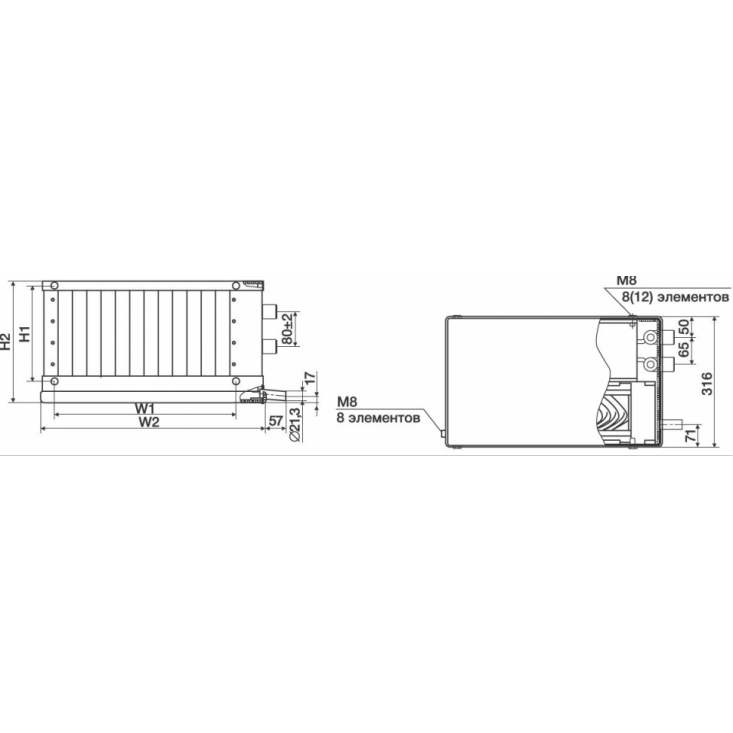 Фреоновый охладитель Shuft WHR-R 500х250/3